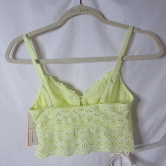 Colsie Lot of 2 Babydoll Cami Bralette Tank Tops Yellow White Size Small NWT - Picture 11 of 12